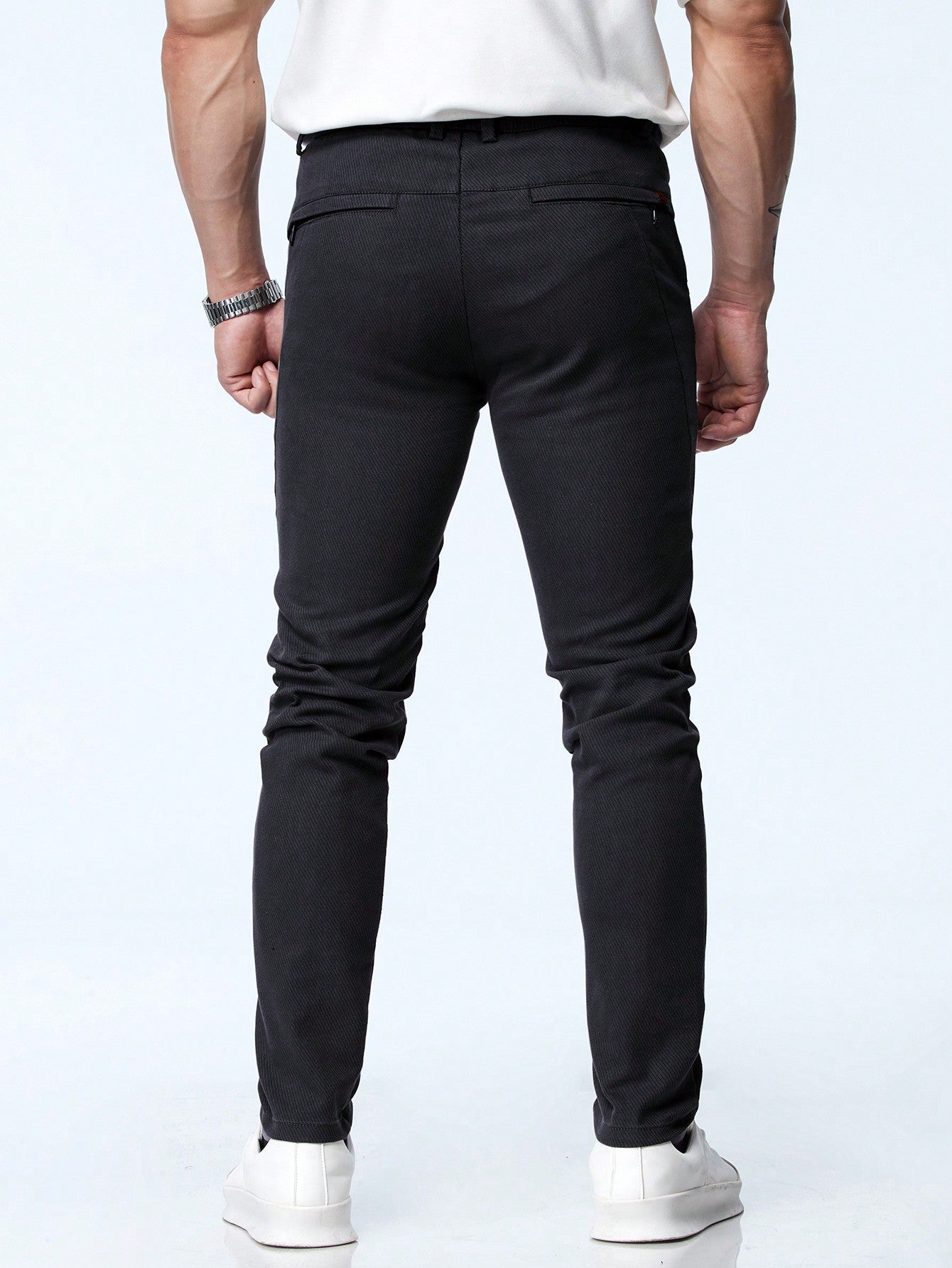 Men's Solid Color Straight Slim Fit Casual Pants