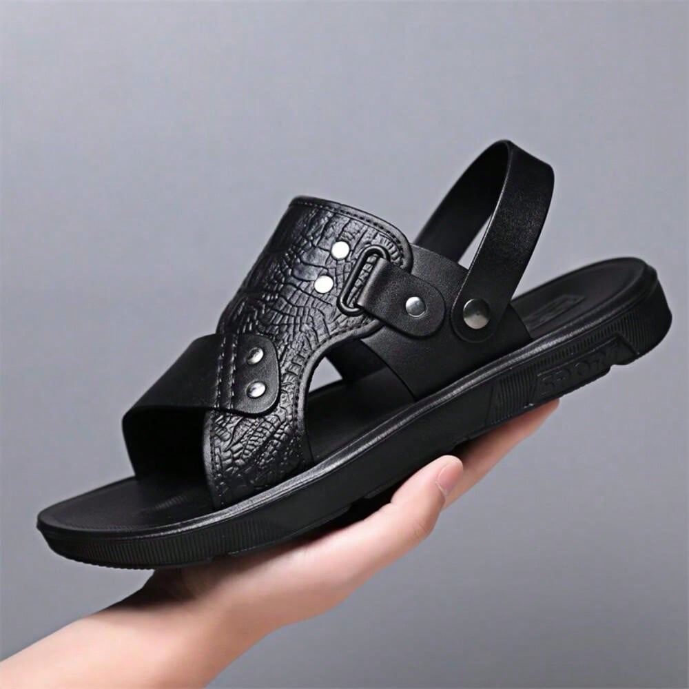 2024 New Men's Sandals, Summer Home & Driving Dual-Purpose Slip-On Slippers, Lightweight & Fashionable & Casual Beach Shoes, Wear-Resistant & Breathable & Anti-Skid & Waterproof, Two Style In One Shoes