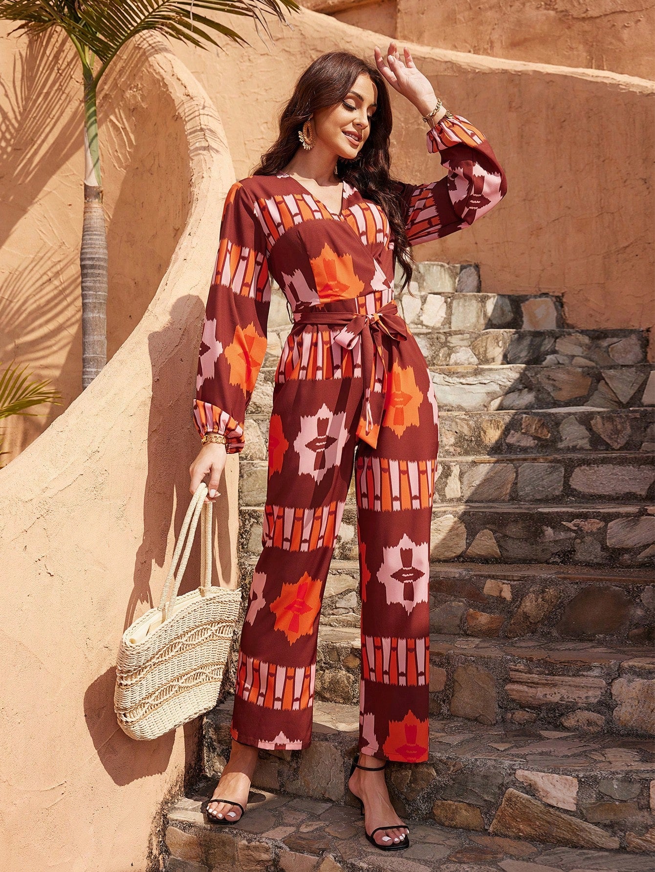 VCAY Women's Random Printed Jumpsuit